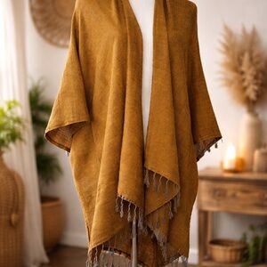 🌾 Jaded Gypsy Mustard Cotton Cape 🌾